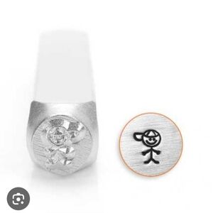 RETIRED DESIGN Boy with Baseball Cap Metal Design Stamp